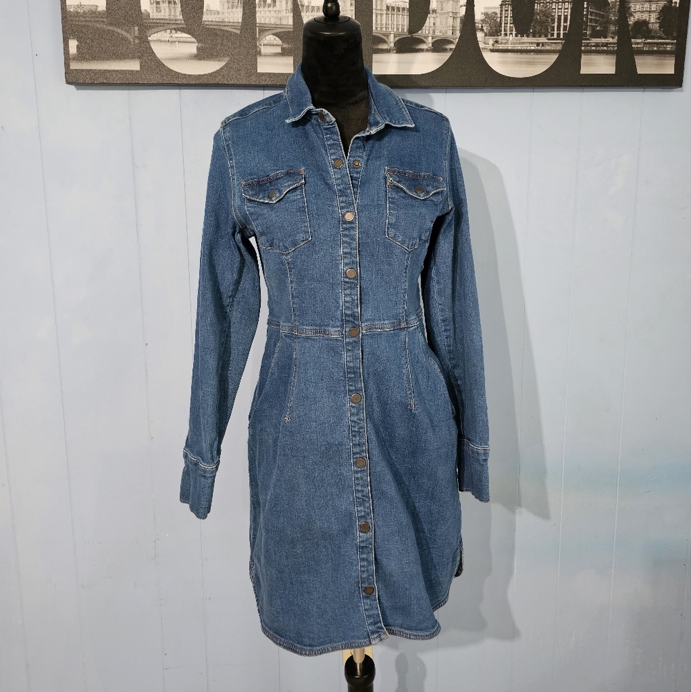 Free People Dynamite denim shirt dress